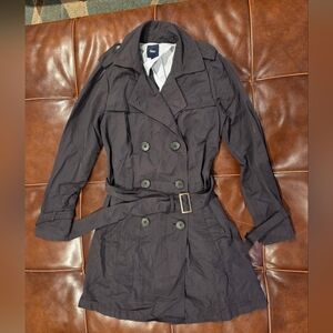Women's Gap Double-Breasted Trench Coat - Black Small